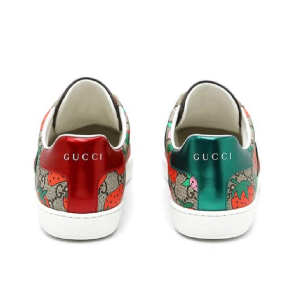 Gucci Ace Strawberry GG logo leather sneakers - Picture 2 of 5